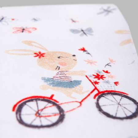 Пеленка Daisy Фланель 90х145см Зайчата на вело