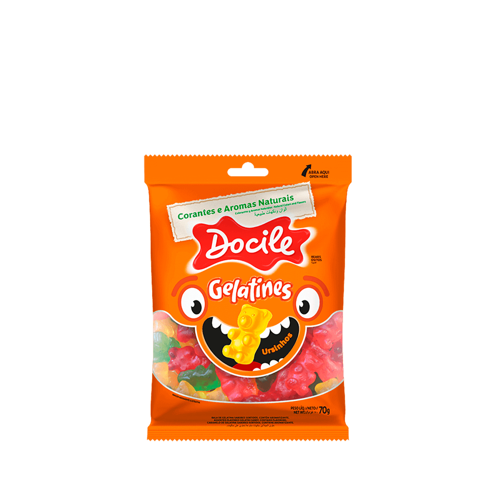 Жевательный мармелад Docile Gelatines Natural fruit bears Фруктовые медвежата 70г - фото 1