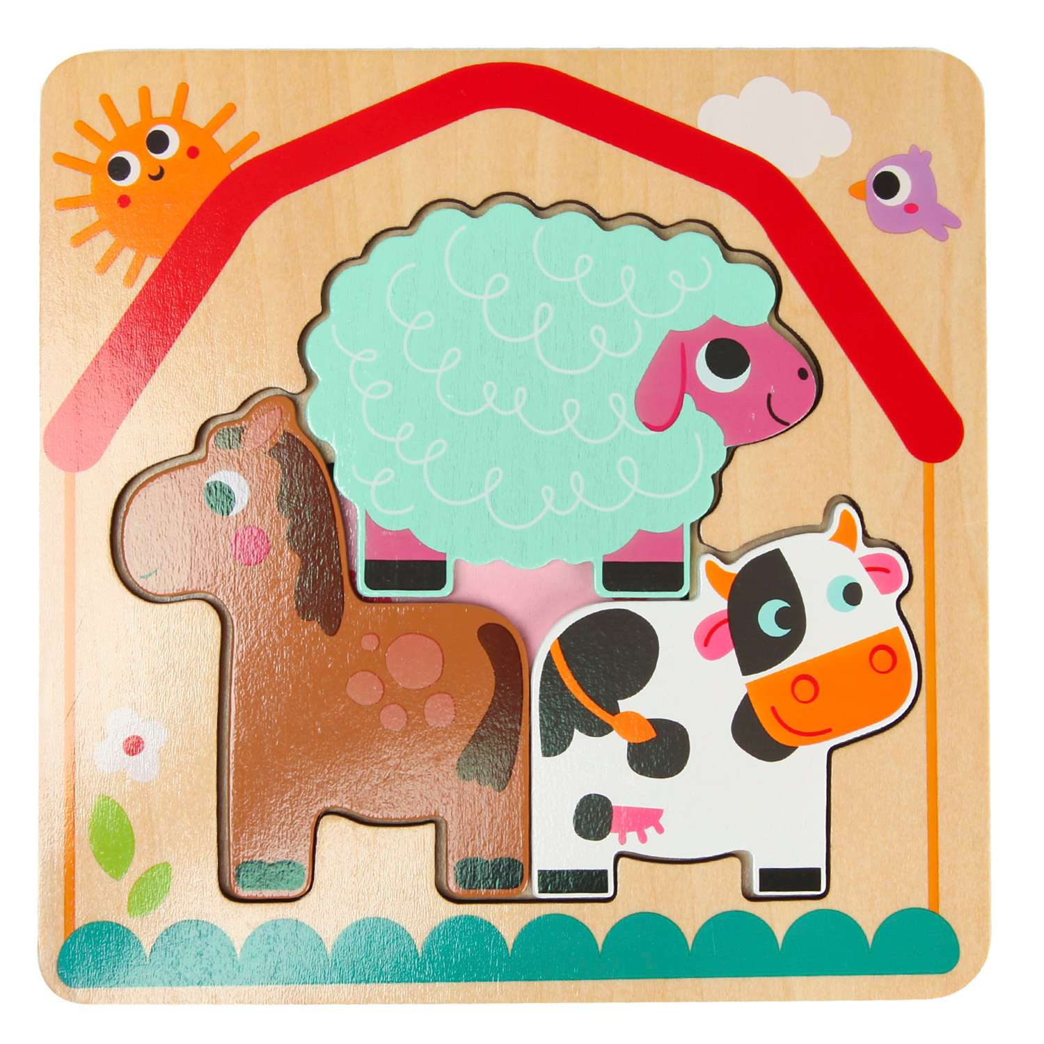 Набор игровой BabyGo Рамка-пазл Ферма многослойный - фото 1