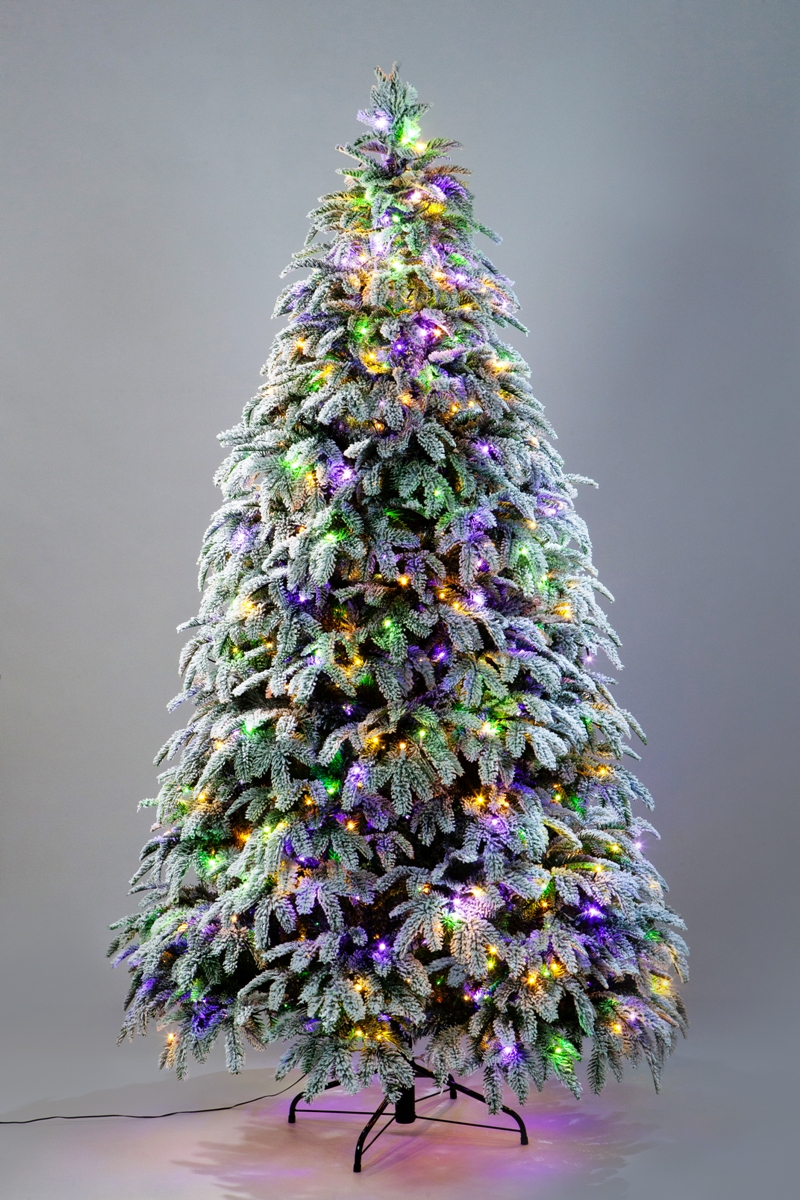 Искусственная елка Crystal Trees Власта заснеженная с вплетенной гирляндой 210 см. - фото 1