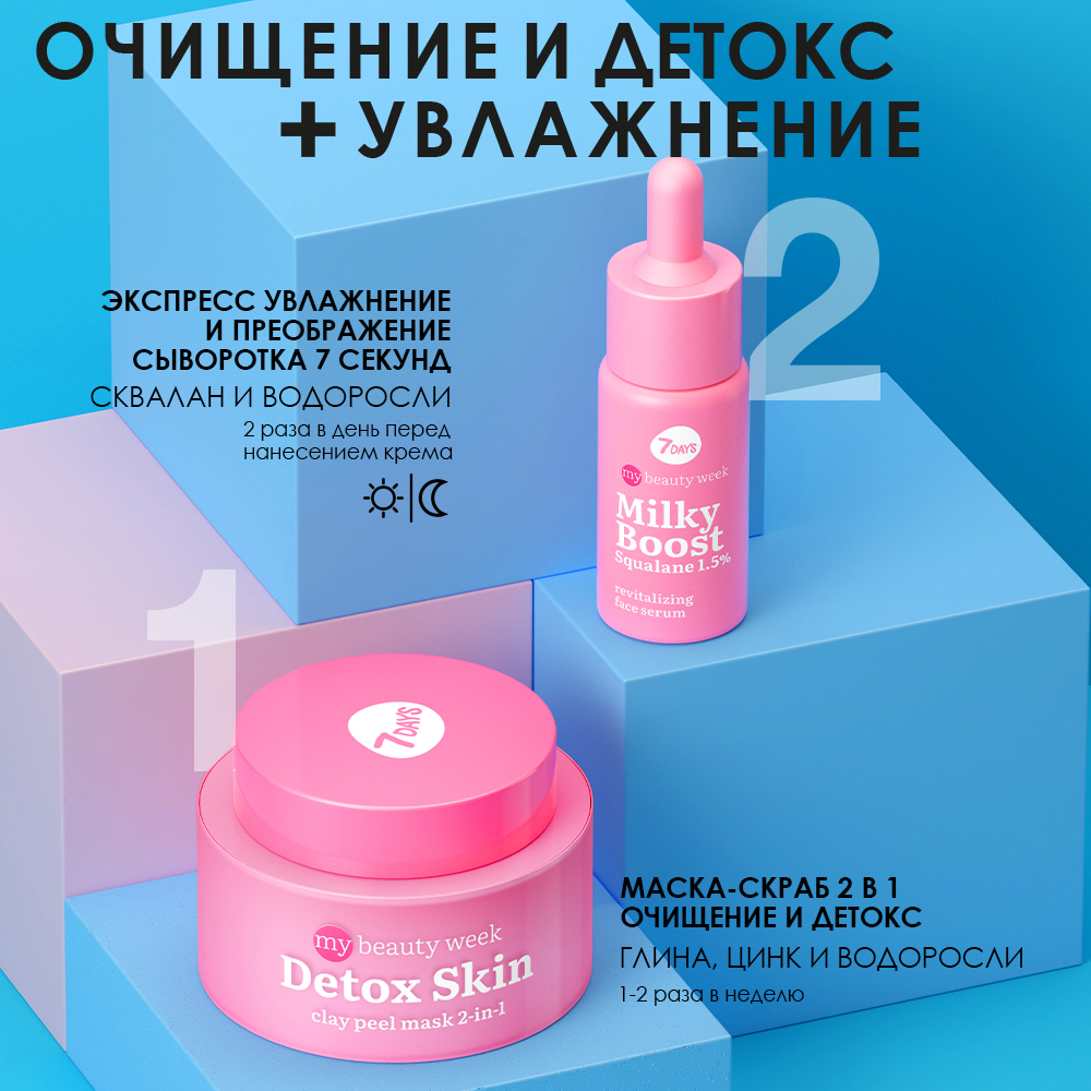 Сыворотка для лица 7DAYS Milky boost squalane 1.5% восстанавливающая - фото 7