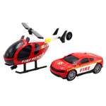 Игровой набор Funky Toys городская служба вертолет 25 см и пожарная машинка со светом и звуком 16 см FT0798804-МП