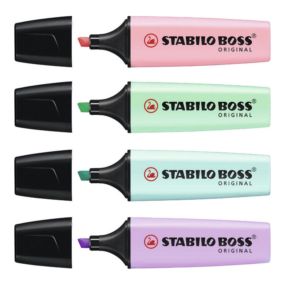 Текстовыделитель STABILO Boss Original Pastel 4 пастельных цвета 70/4-2 - фото 2