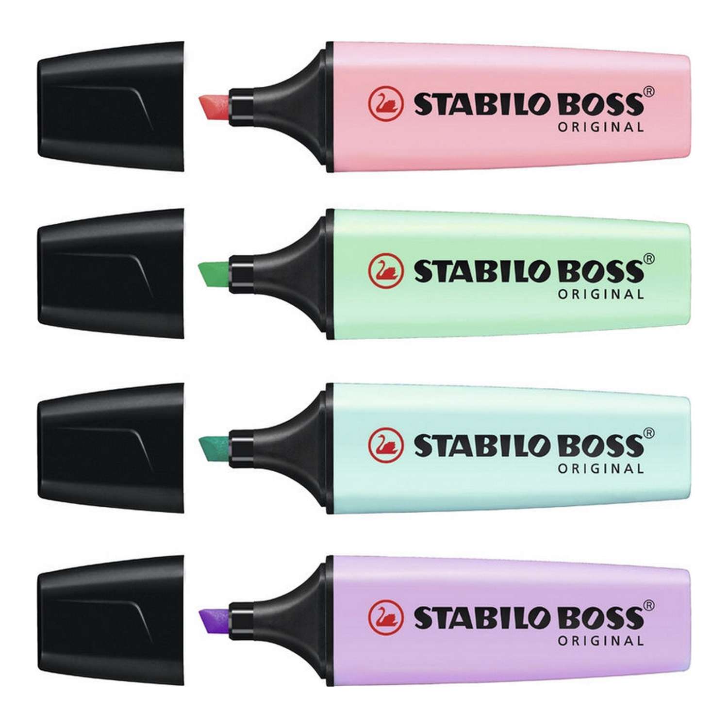 Текстовыделитель STABILO Boss Original Pastel 4 пастельных цвета 70/4-2 - фото 2