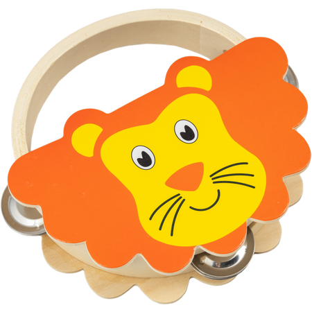 Тамбурин бубен BEE DF603 Lion деревянный дизайн лев