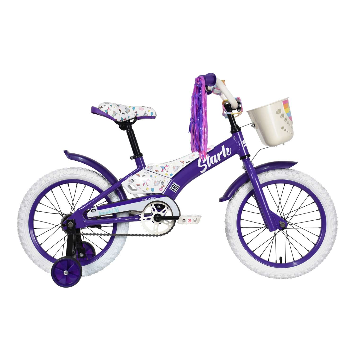 Велосипед Stark 23 Tanuki 16 Girl фиолетовый/белый - фото 2
