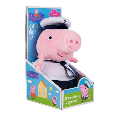Игрушка мягкая Свинка Пеппа Pig Джордж моряк озвуч 31156