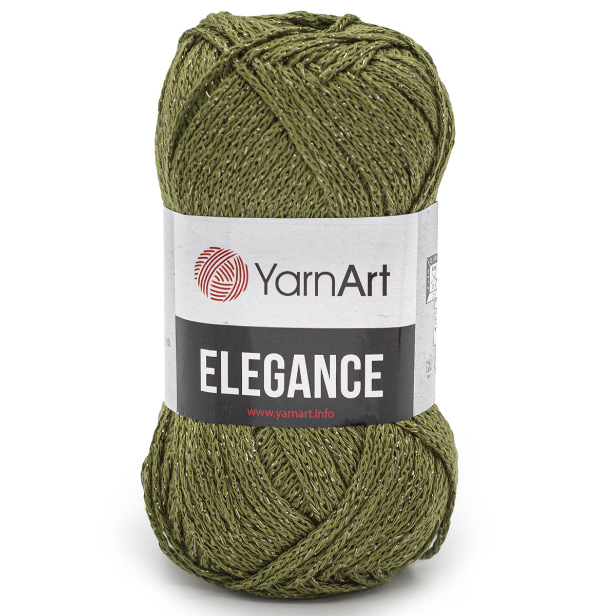 Пряжа YarnArt Elegance с люрексом 50 г 130 м 113 зеленый 5 мотков - фото 6