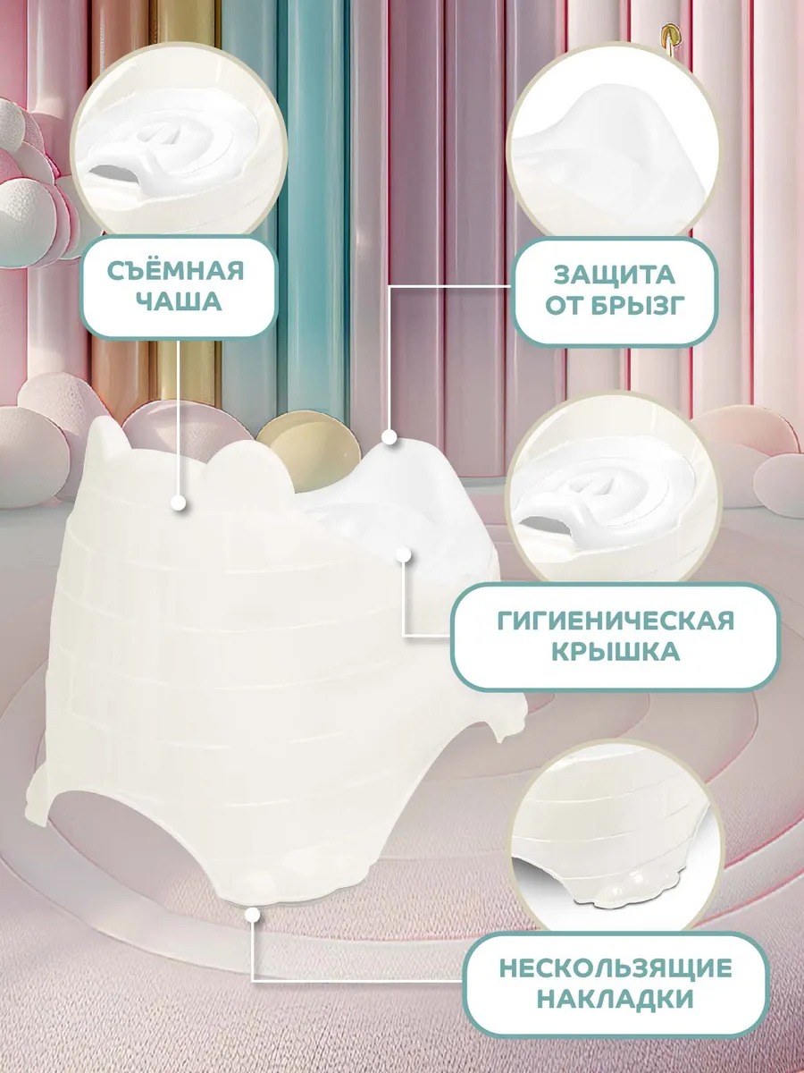 Горшок детский Компания Друзей анатомический с крышкой размер M - фото 3