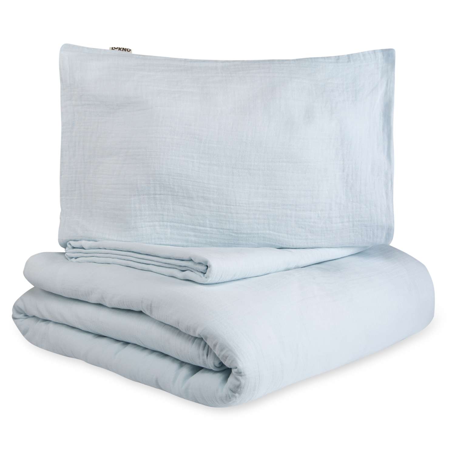 Комплект постельного белья LUKNO Муслиновое для малышей голубое 3 предмета - фото 1