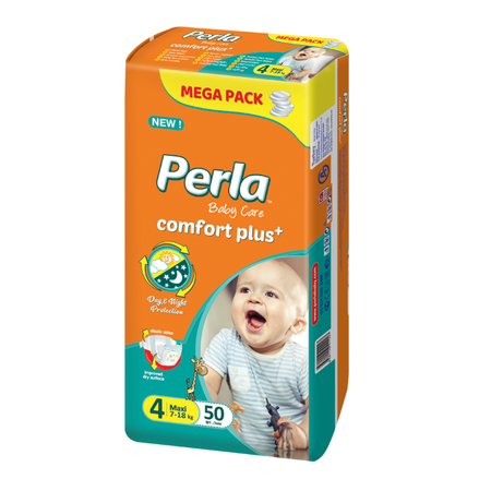 Подгузники Perla CP MEGA Maxi 50 шт 7-18 кг