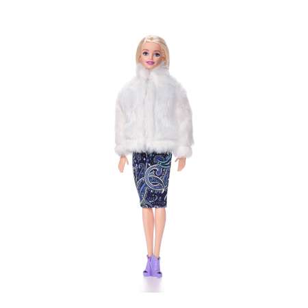 Одежда для кукол типа Барби VIANA Шубка и платье 11.276.8 белый/синий
