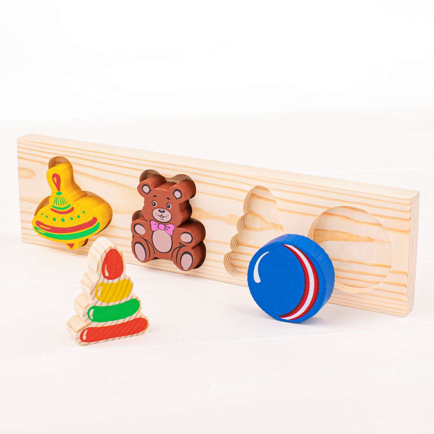 Рамка-Вкладыш Томик Игрушки 5 деталей 451 развивающая деревянная игрушка - фото 2