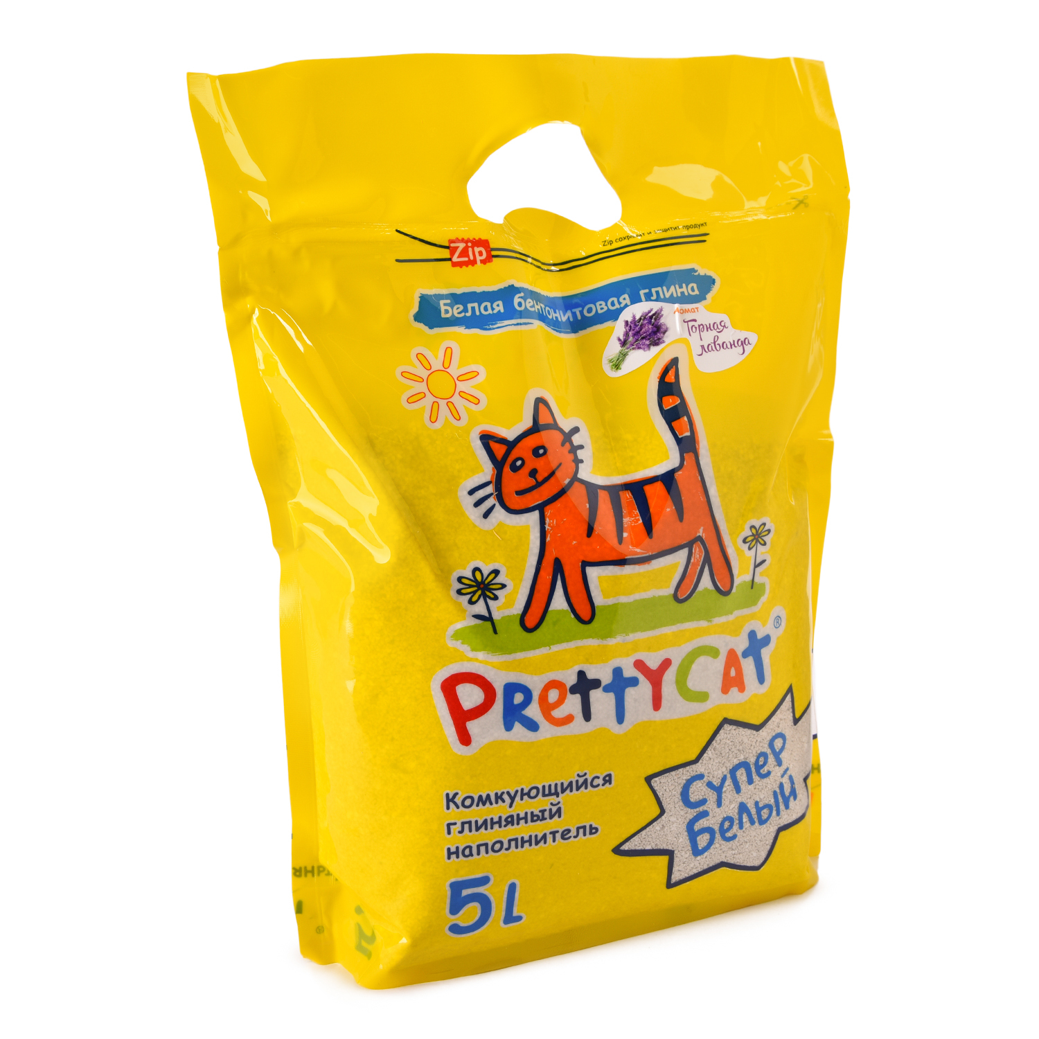 Наполнитель для кошек PrettyCat Cупер белый комкующийся с ароматом лаванды 5л - фото 1