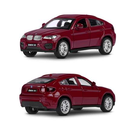 Машинка металлическая АВТОпанорама 1:43 BMW X6 красный инерционная