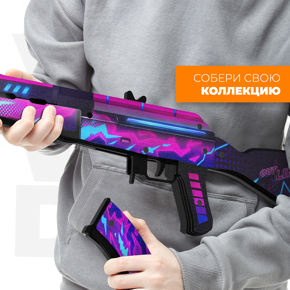 Игрушечный автомат VozWooden AKR Цифровой Всплеск деревянный - фото 6