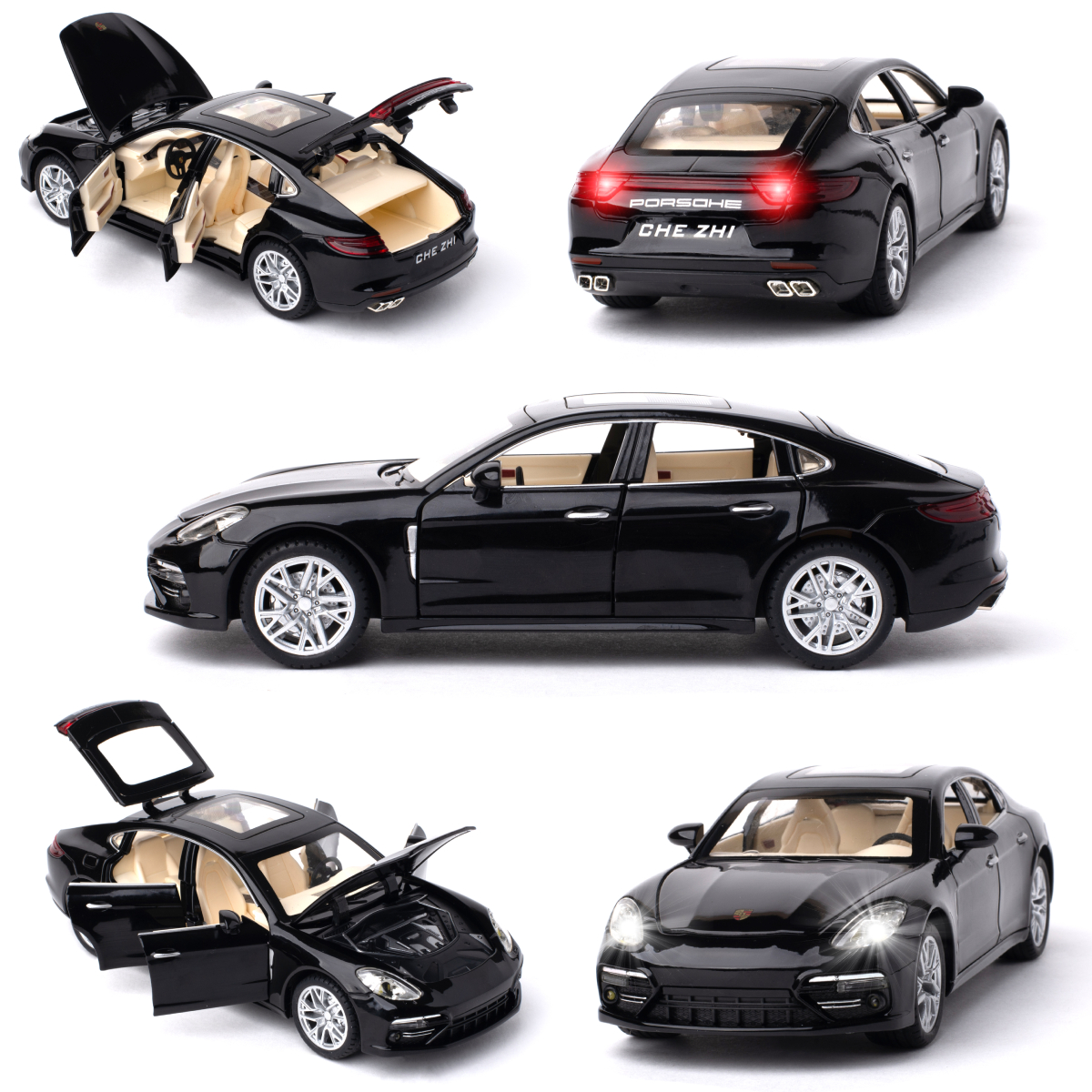Автомобиль Che Zhi Porsche 1:24 CZ127blk - фото 5