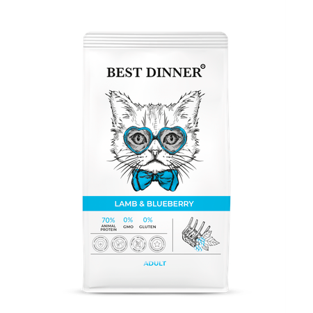 Корм для кошек Best Dinner 0.4кг Эдалт ягненок-голубика