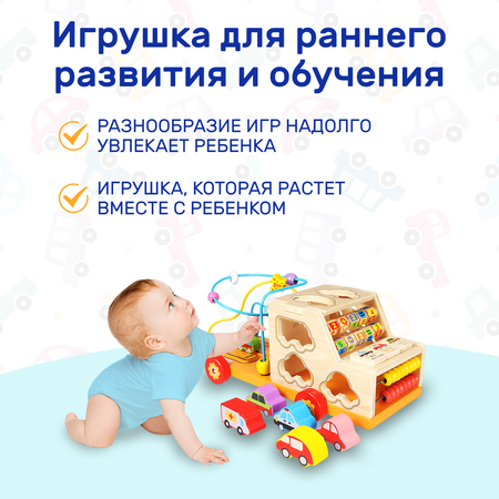 Развивающий центр для игр LUCHINA toys Сортер деревянный LUCHINA toys для мальчиков и девочек