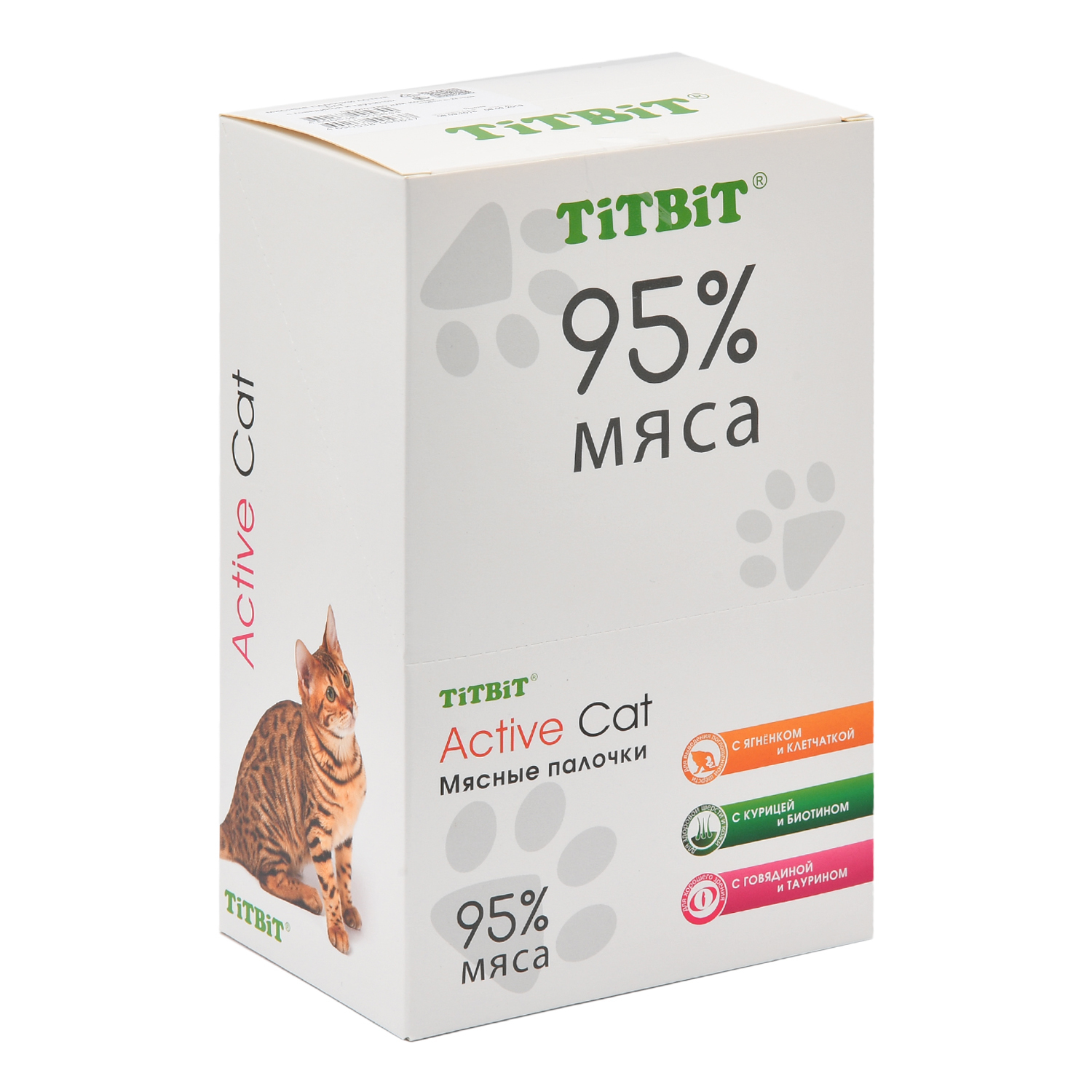 Лакомство для кошек TITBIT ActiveCat Палочки мясные с говядиной и таурином 12 г - фото 6