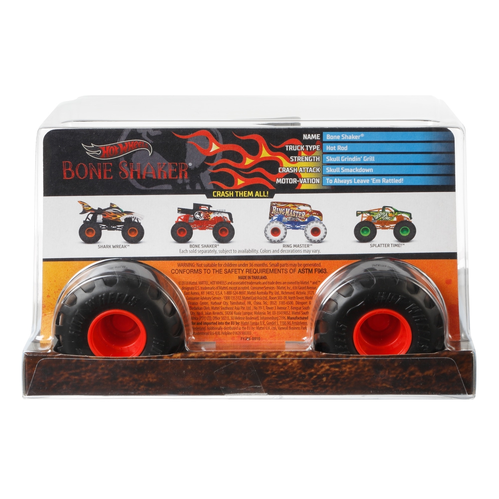 Автомобиль Hot Wheels Monster Tracks Бон Шейкер 1:24 FYJ83 - фото 3