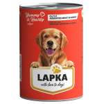Корм консервированный LAPKA для собак мясное ассорти в соусе 415 г