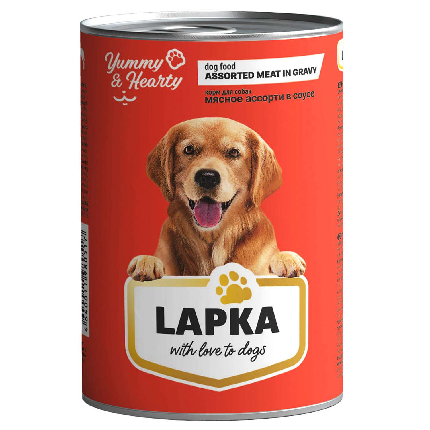 Корм консервированный LAPKA для собак мясное ассорти в соусе 415 г - фото 1