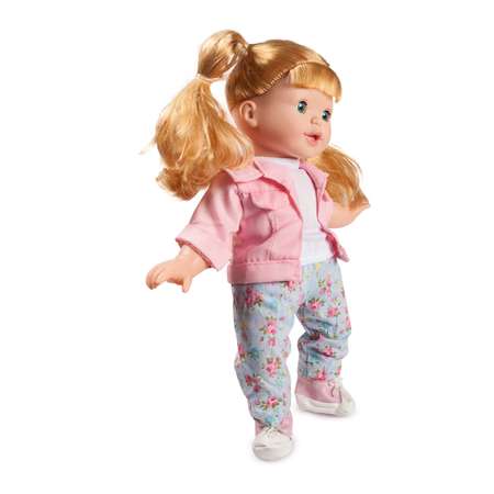 Кукла Demi Star Элизабет Блондинка в розовой куртке белой футболке серо-голубых штанах в цветок