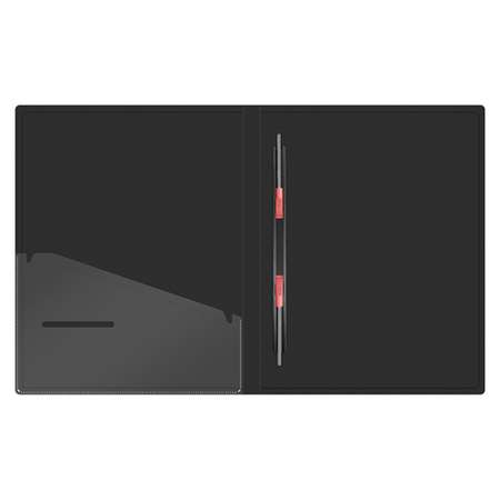 Папка BERLINGO с пружинным скоросшивателем DoubleBlack 17 мм 600 мкм черная с внутренним карманом
