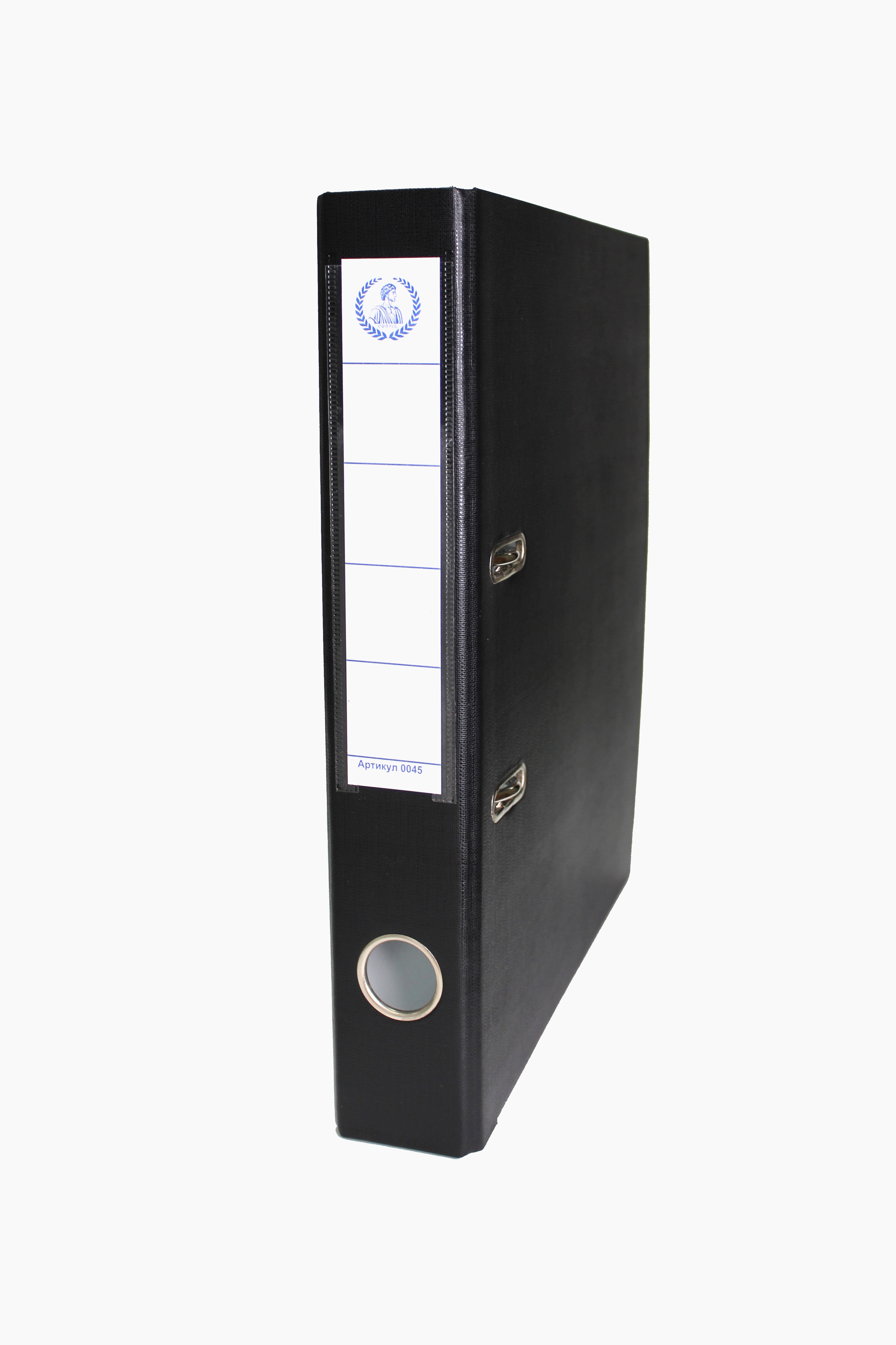 Папка-регистратор Консул ПВХ 50 мм металлический уголок кармашек со сменной этикеткой Цвет корешка черный - фото 1