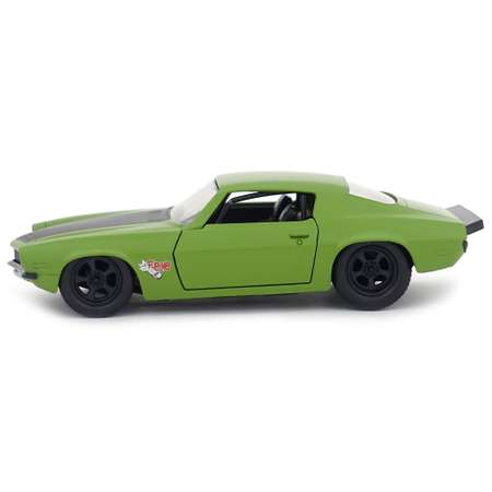 Машинка Fast and Furious Jada 1:32 1973 Chevy Camaro-Free Rolling Зеленая 99521