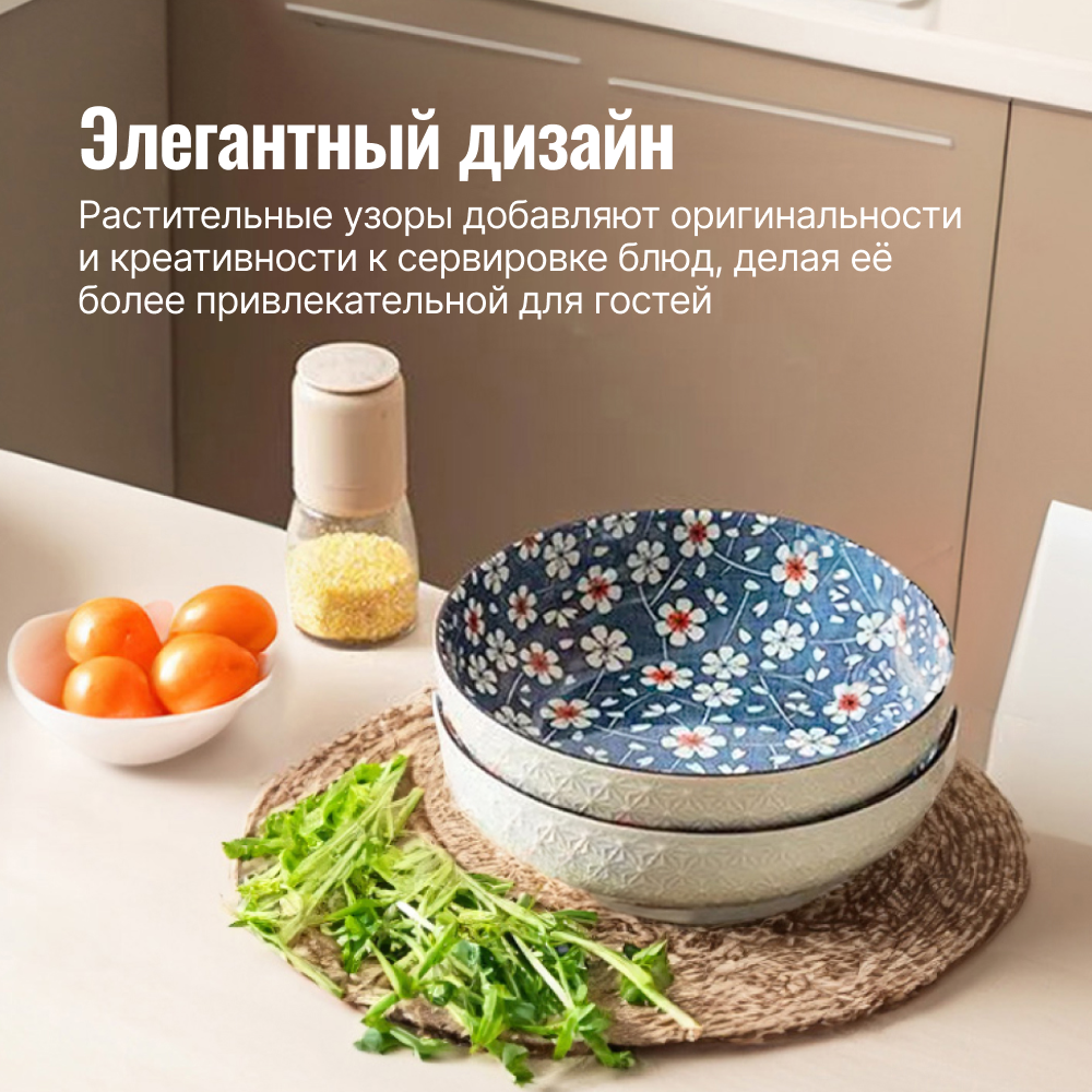 Набор тарелок ZDK Homium Japanese Collection Home 2 шт глубокая цвет синий D23.5см - фото 3