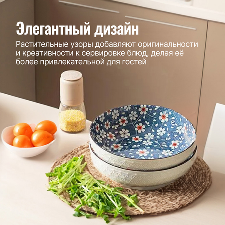 Набор тарелок ZDK Homium Japanese Collection Home 2 шт глубокая цвет синий D23.5см