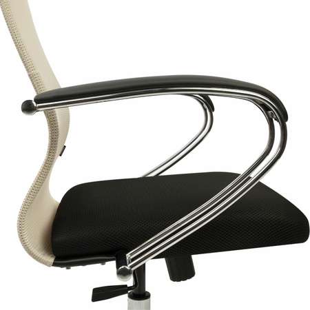 Кресло компьютерное Brabix игровое офисное на колесиках тканевое черное бежевое