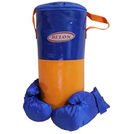 Детский набор для бокса Belon familia груша малая с перчатками цвет оранжевый синий