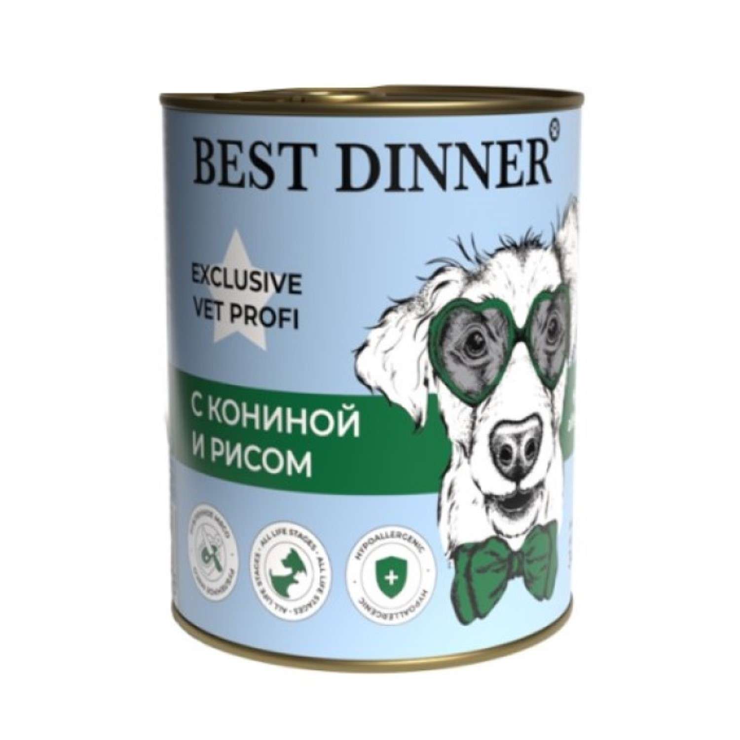 Корм для собак Best Dinner 0.34кг Exclusive Vet Profi Hypoallergenic с кониной и рисом - фото 1