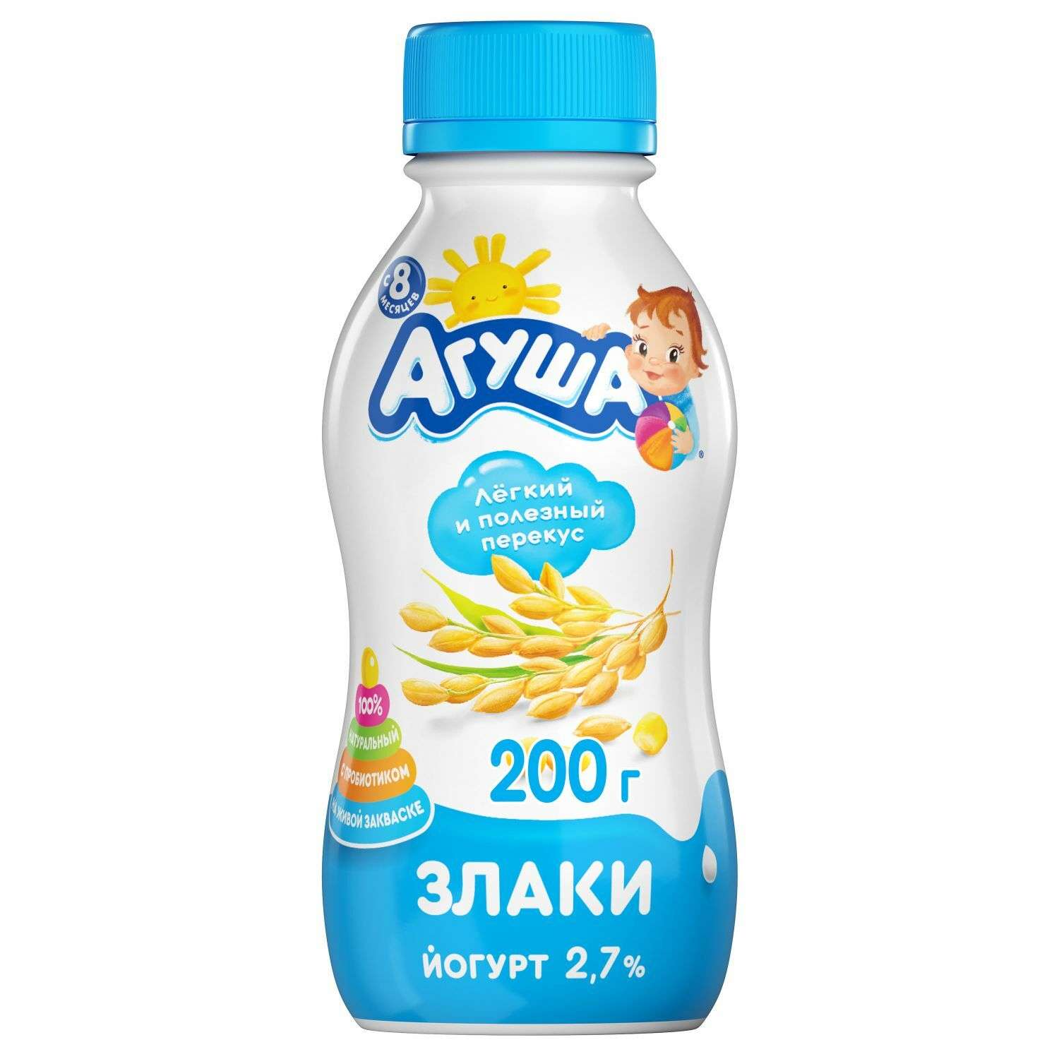 Йогурт Агуша питьевой злаки 0.2л с 8месяцев - фото 1