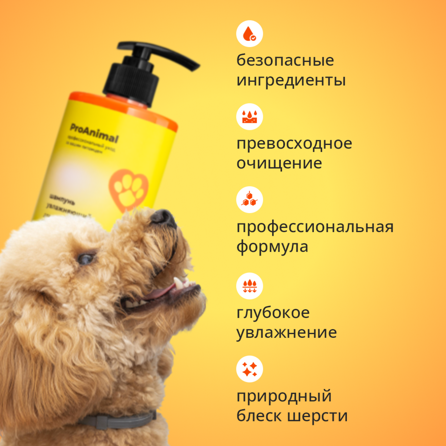 Шампунь с ароматом лимон-лайм ProAnimal универсальный домашний увлажняющий для собак - фото 4