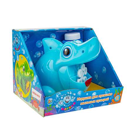 Генератор мыльных пузырей 1TOY с раствором Акула аппарат детские игрушки для улицы и дома
