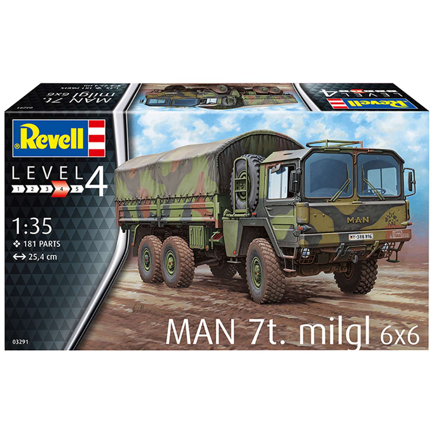 Модель для сборки Revell Военный грузовик MAN 7t Milgl 03291 - фото 2