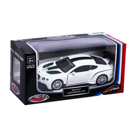 Машина Автоград металлическая BENTLEY CONTINENTAL GT3. 1:43. инерция. открываются двери. цвет белый