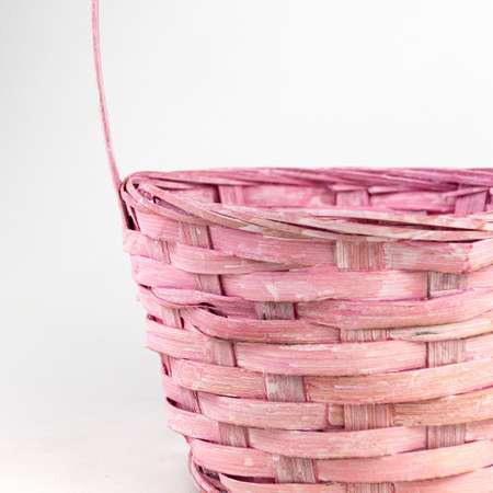 Корзина плетеная Азалия Декор из бамбука D16х10хH32см цвет розовый