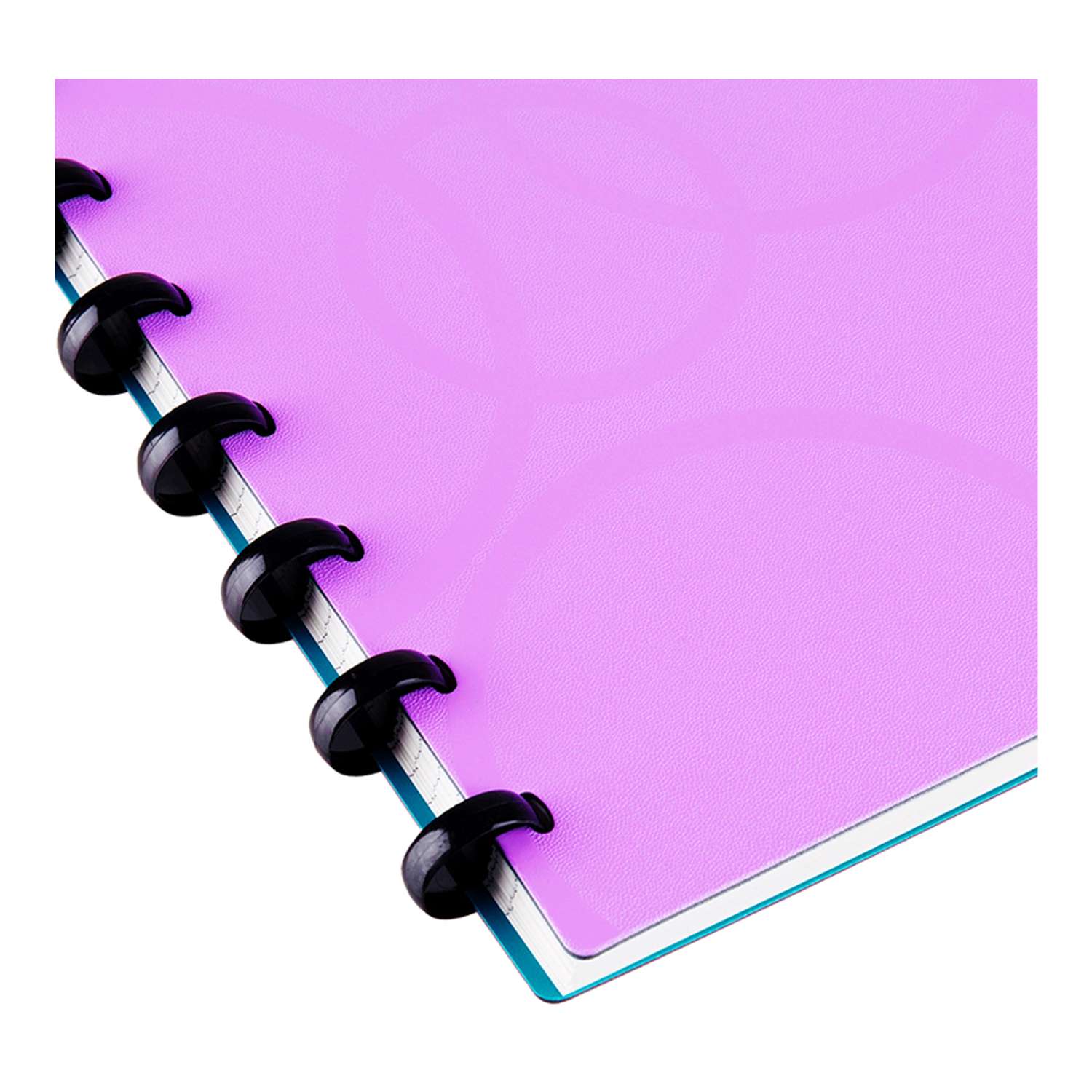 Бизнес-тетрадь Berlingo А4+ 80 листов Eclipse клетка на кольцах пластиковая обложка линейка-закладка фиолетовая - фото 2