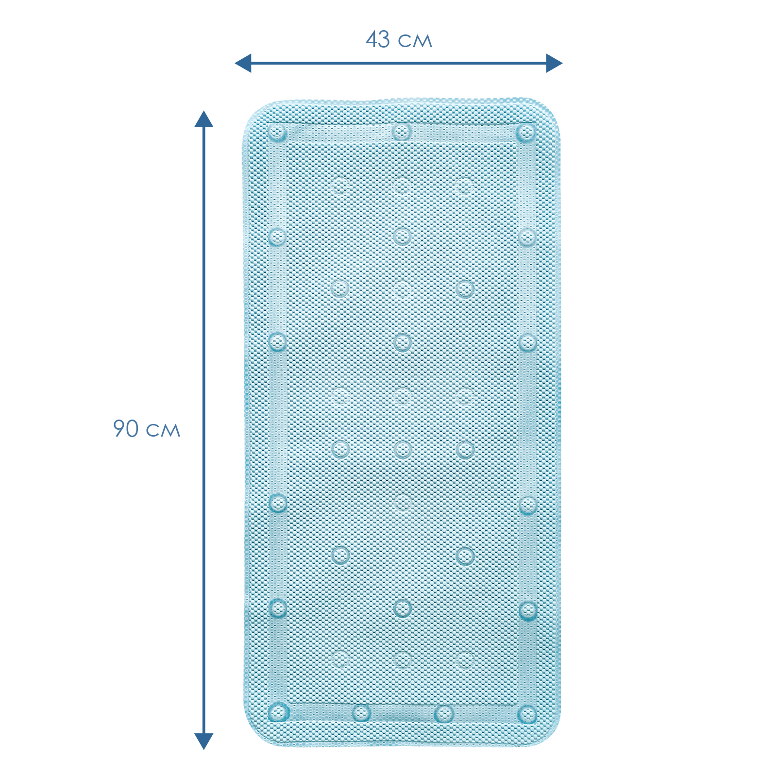 Коврик для ванной детский VILINA противоскользящий с присосками 43х90 см. голубой - фото 3