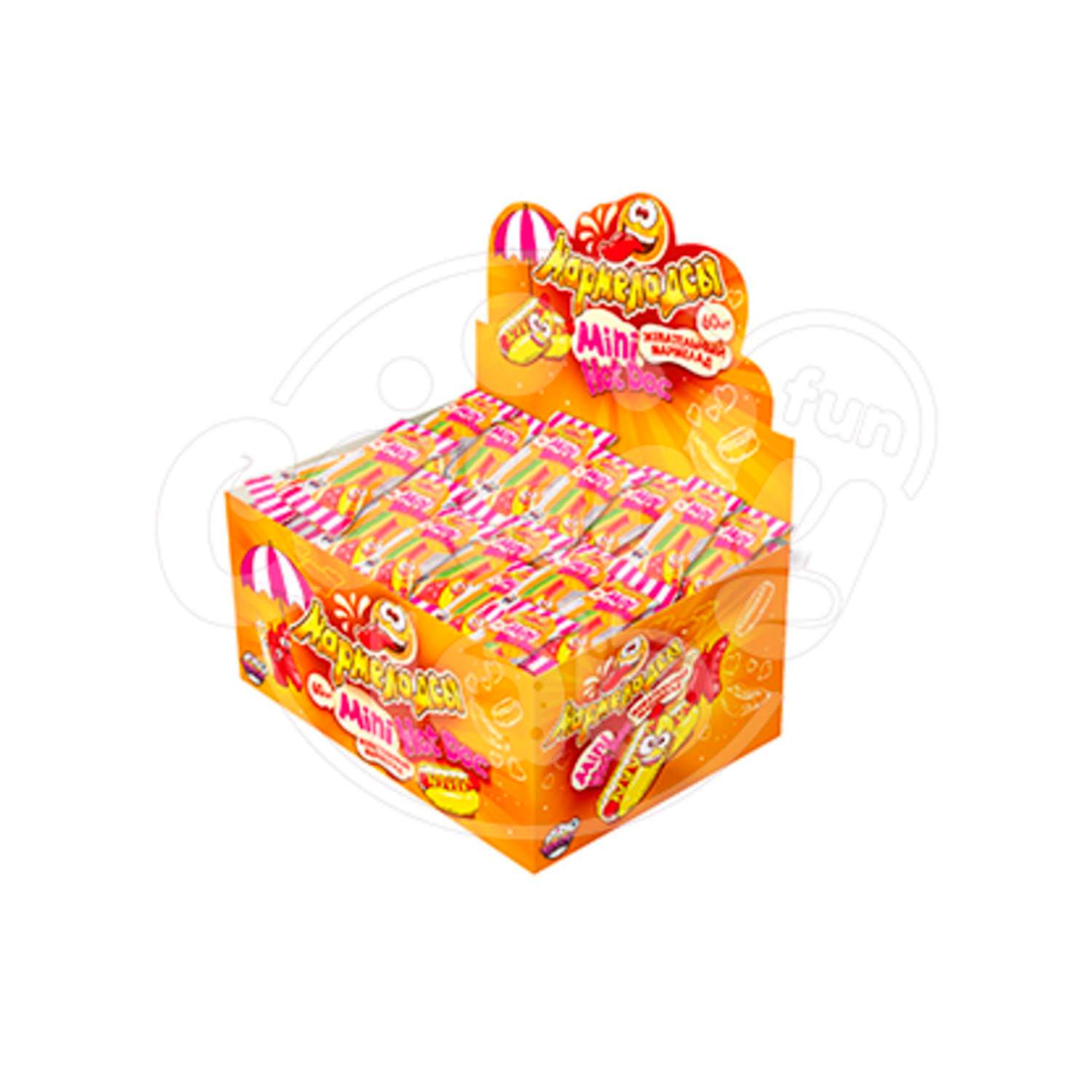 Мармелад жевательный Fun Candy Lab Мармеладсы mini HOTDOG фруктовый микс 60 шт по 10 гр - фото 2