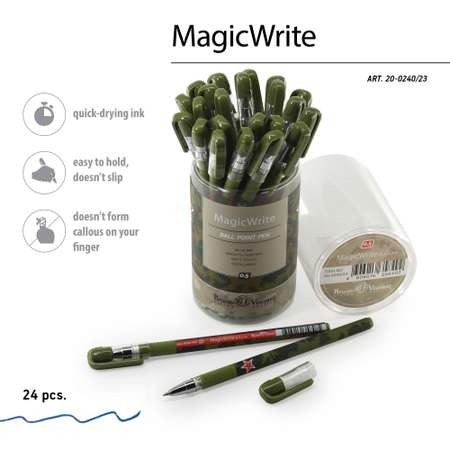 Набор шариковых ручек Bruno Visconti MagicWrite Милитари синие 24 шт