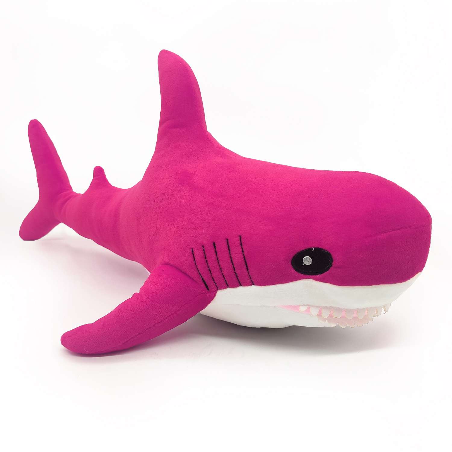 Мягкая игрушка МАЛЬВИНА Акула 50 см фуксия - фото 2