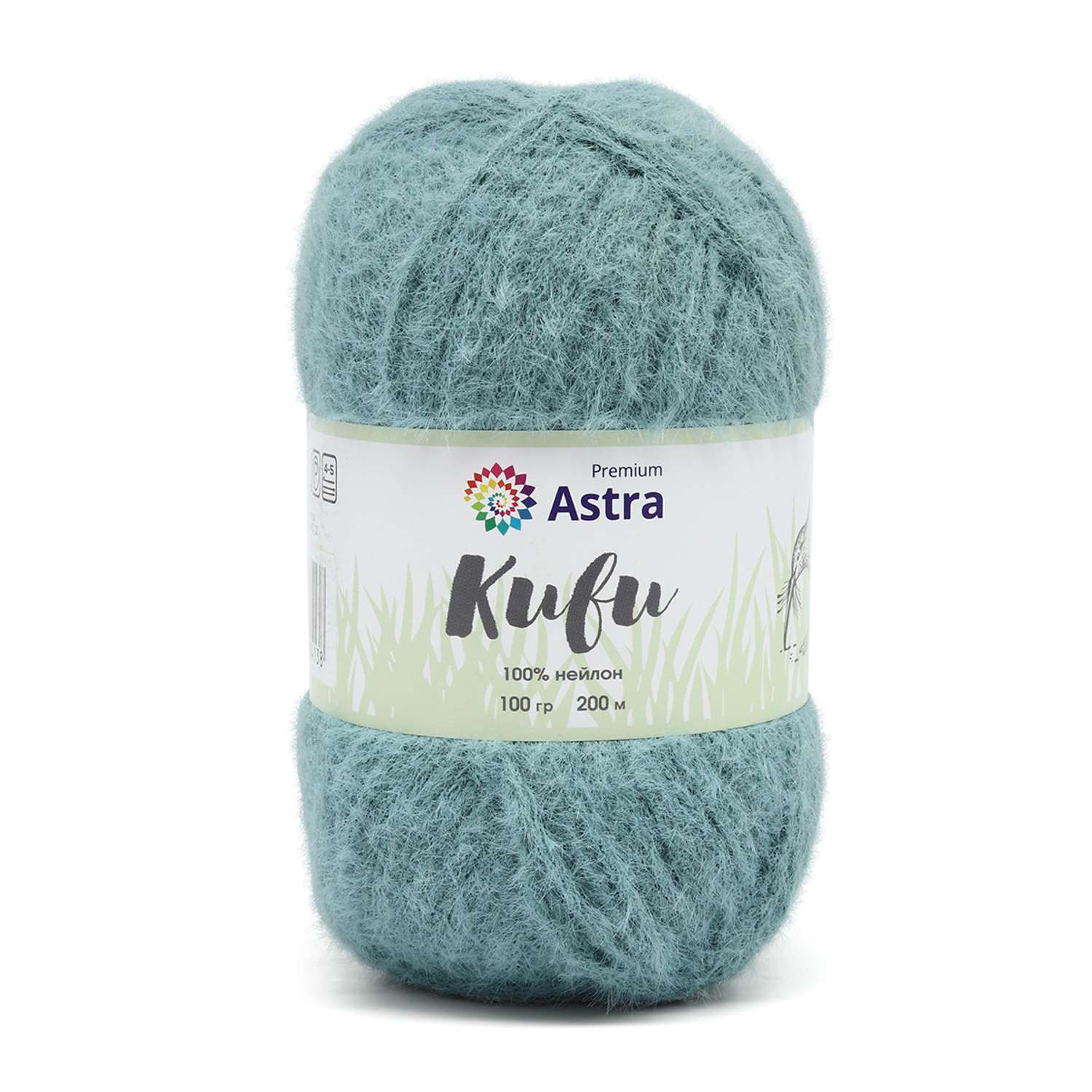 Пряжа для вязания Astra Premium киви фантазийная с выраженным ворсом киви нейлон 100 гр 200 м 01 голубой 3 мотка - фото 9