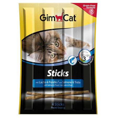 Лакомство для кошек Gimcat Палочки беззерновые лосось-форель 5г*4шт