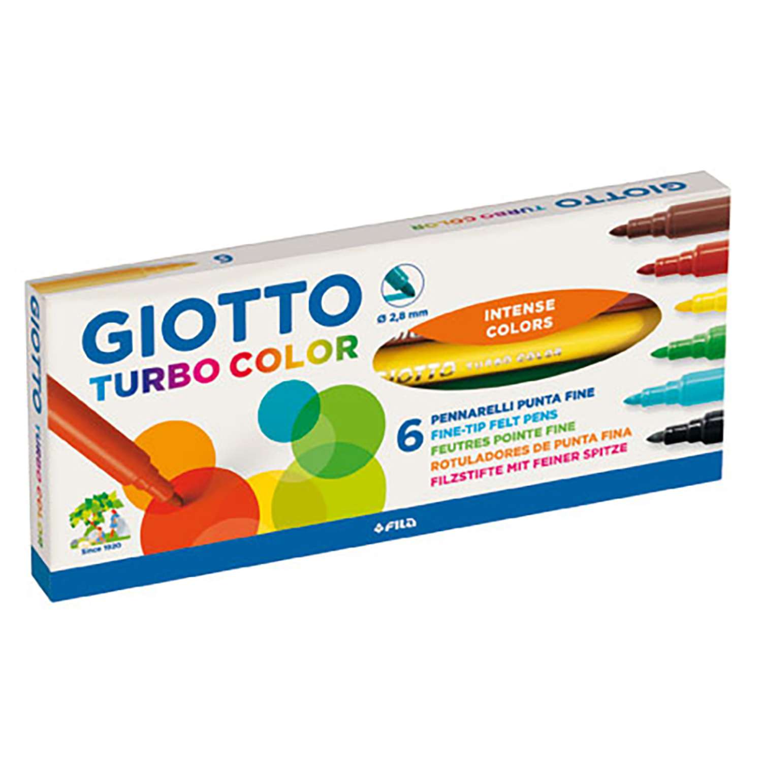 Набор фломастеров GIOTTO TURBO COLOR 6 цветов - фото 1